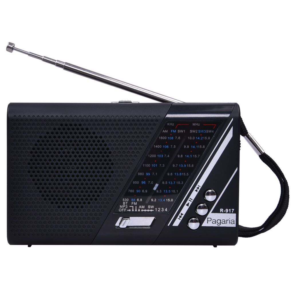 PAGARIA Portable FM/AM/SW Radio with 5 Watts Sound, Bluetooth/USB/TF
