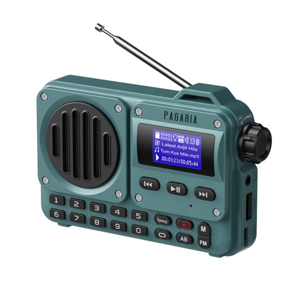 Pagaria GRENADE 5 Watts Pocket FM Radio with Bluetooth, Tf Card / USB Speaker ā LCD Display with Song Name, Folder selection, Type C Charging, Voice Recording & more